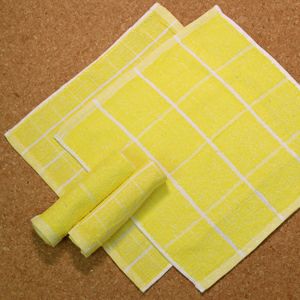 業務用おしぼり　黄格子